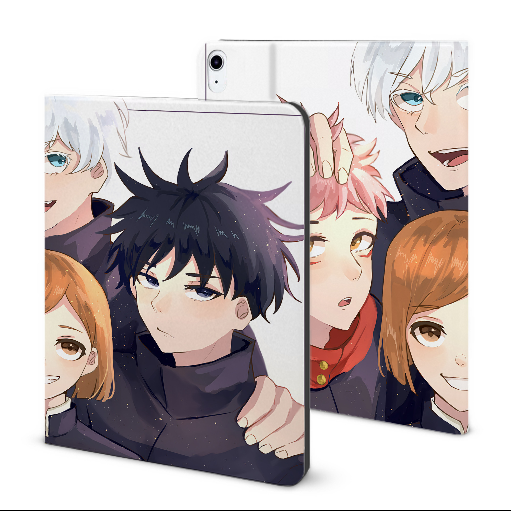 （画像用） 呪術廻戦 Jujutsu Kaisen IPad ケース ブック型 PUレザー TPU 耐衝撃 軽量 薄型 ペン収納なし 全面保護 IPad 各モデル対応